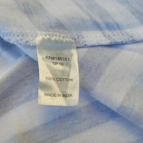 New Charming Charlie Womens Striped Peplum Shirt Blue White Top Short Sleeve S. - Picture 11 of 13